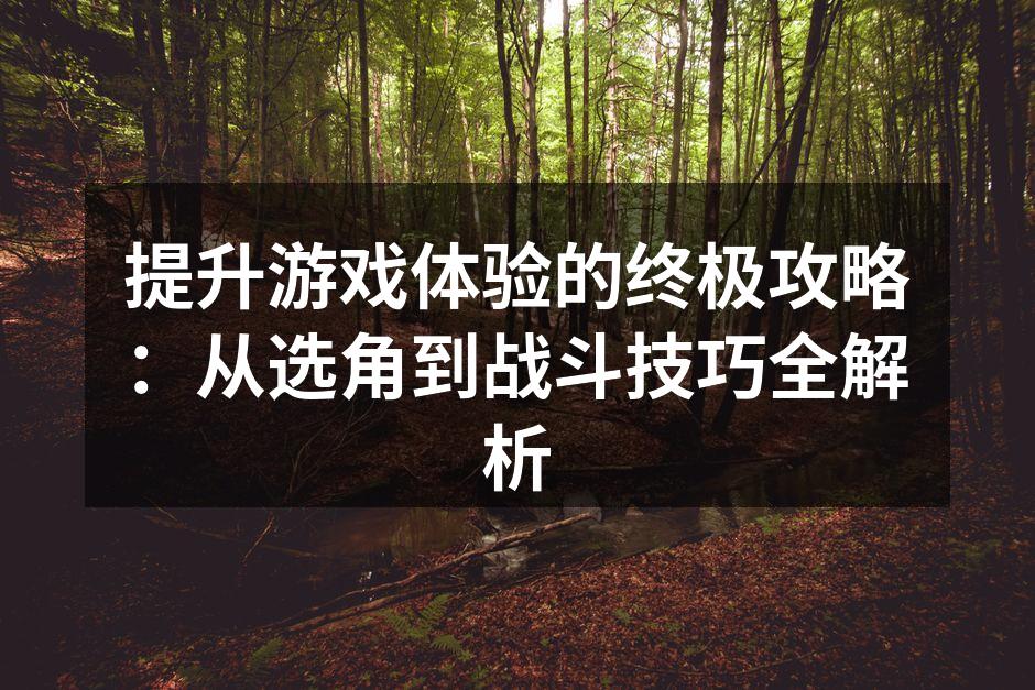 提升游戏体验的终极攻略：从选角到战斗技巧全解析